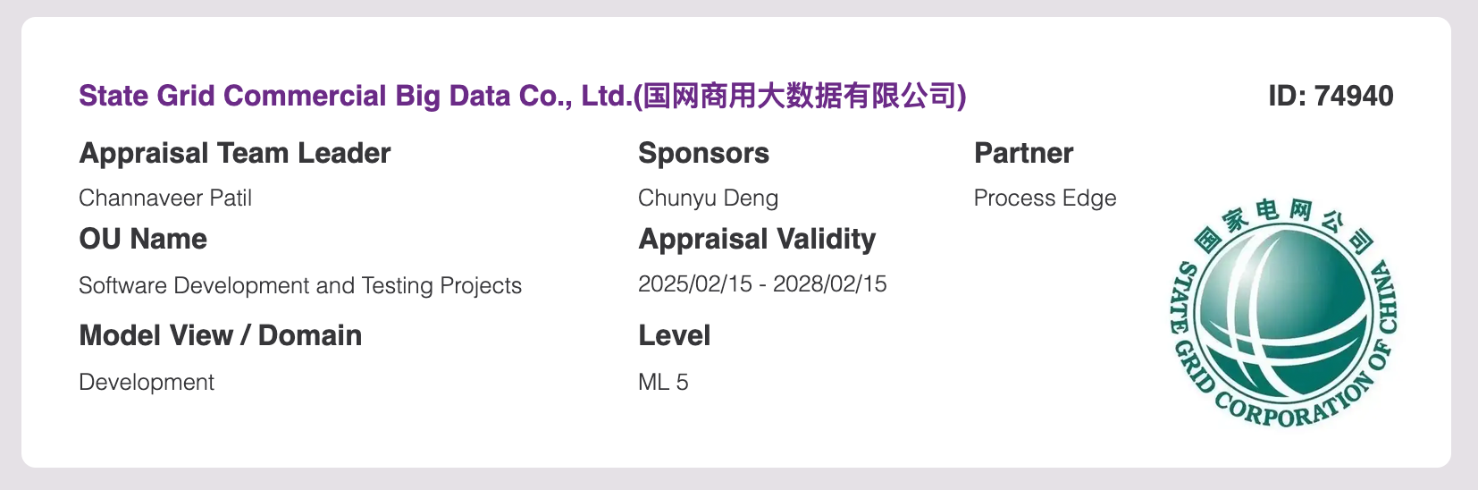 国网商用大数据再获CMMI5级认证